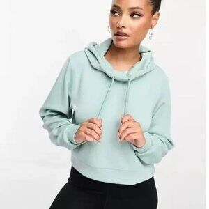 Under Armour Micro thread Fleece Hoodie Women's L light mint hooded sweatshirt